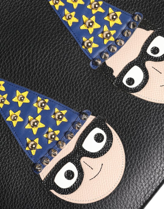 Bolso de mano decorado en cuero negro de Dolce & Gabbana #DGFAMILY para hombres - Image 6