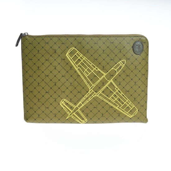 Clutch para hombres de cuero verde Trussardi - Image 1
