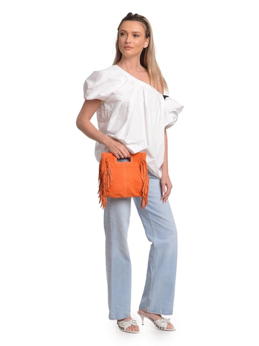 Anna Luchini Naranja Bolso de cuero - Image 5