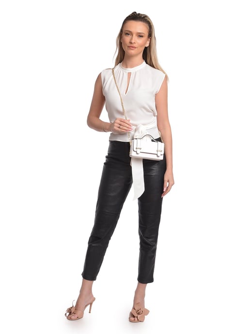Isabella Rhea Blanco Bolso de cuero - Image 5