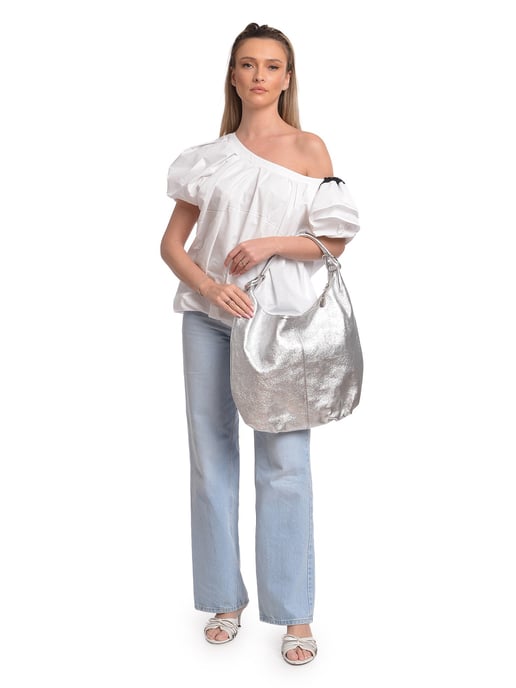 Anna Luchini Plata Bolso de cuero - Image 5