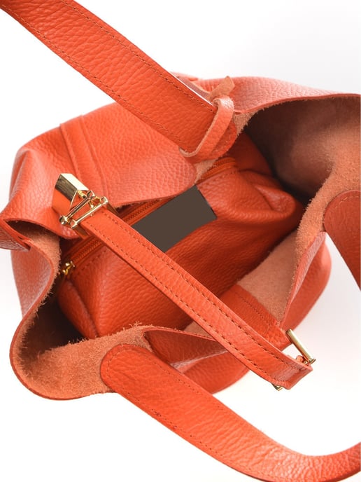 Anna Luchini Naranja Bolso de cuero - Image 4