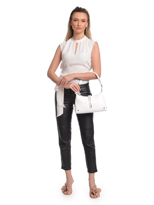 Anna Luchini Blanco Bolso de cuero - Image 5