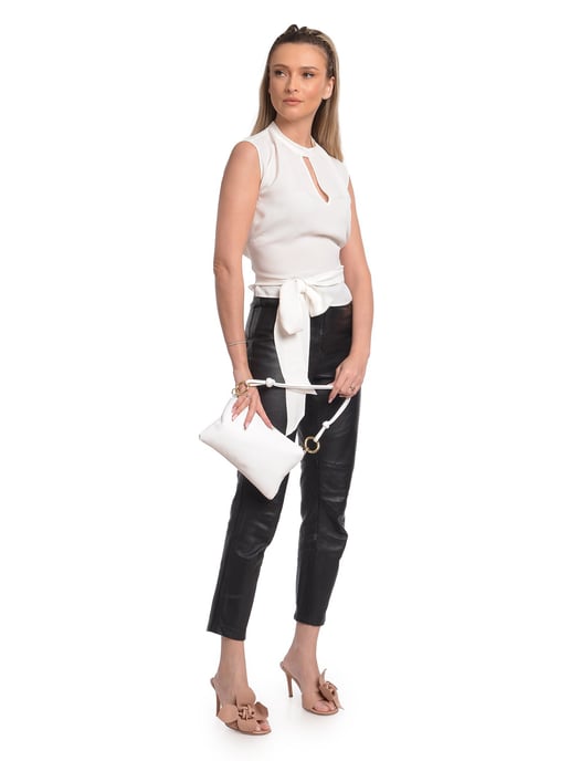 Anna Luchini Blanco Bolso de cuero - Image 5