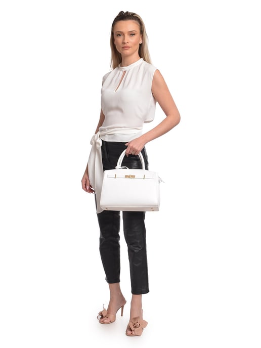 Isabella Rhea Blanco Bolso de cuero - Image 5
