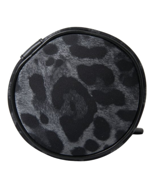 Bolso de mano redondo slim con jaula para botella de leopardo negro Dolce & Gabbana - Image 3