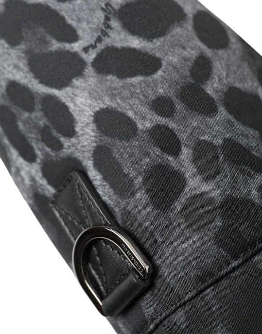 Bolso de mano redondo slim con jaula para botella de leopardo negro Dolce & Gabbana - Image 4