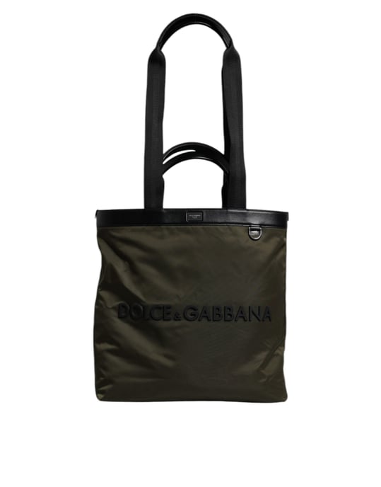 Bolso Tote de Nylon Verde Militar con Asa de Hombro Dolce & Gabbana - Image 2