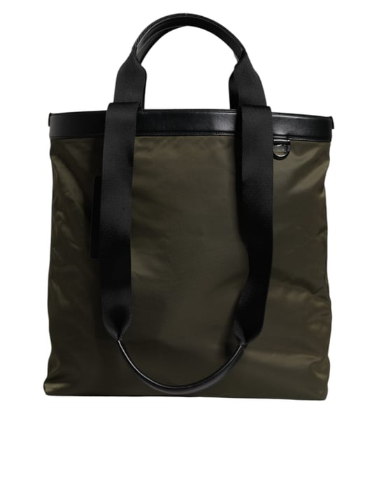 Bolso Tote de Nylon Verde Militar con Asa de Hombro Dolce & Gabbana - Image 5
