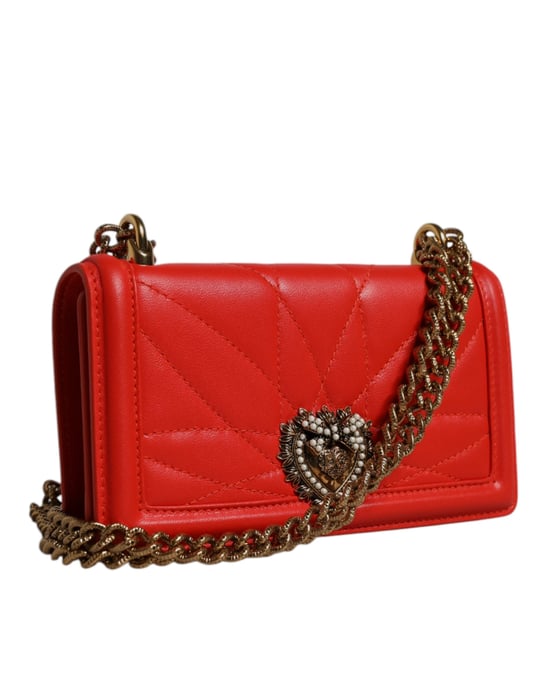 Bolso de teléfono de cadena cruzado acolchado rojo Devotion de Dolce & Gabbana - Image 4