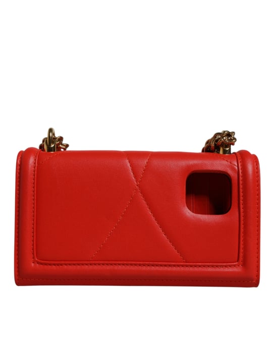 Bolso de teléfono de cadena cruzado acolchado rojo Devotion de Dolce & Gabbana - Image 5