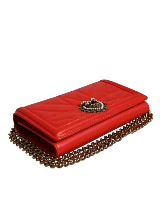 Bolso de teléfono de cadena cruzado acolchado rojo Devotion de Dolce & Gabbana - Image 6