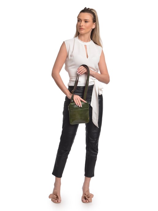 Anna Luchini Verde Bolso de cuero - Image 5