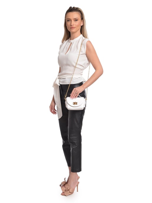Anna Luchini Blanco Bolso de cuero - Image 5