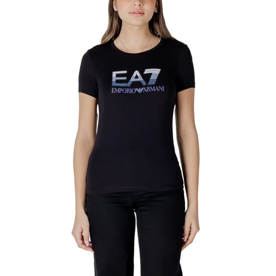Camiseta de algodón negra EA7 Emporio Armani - Image 1