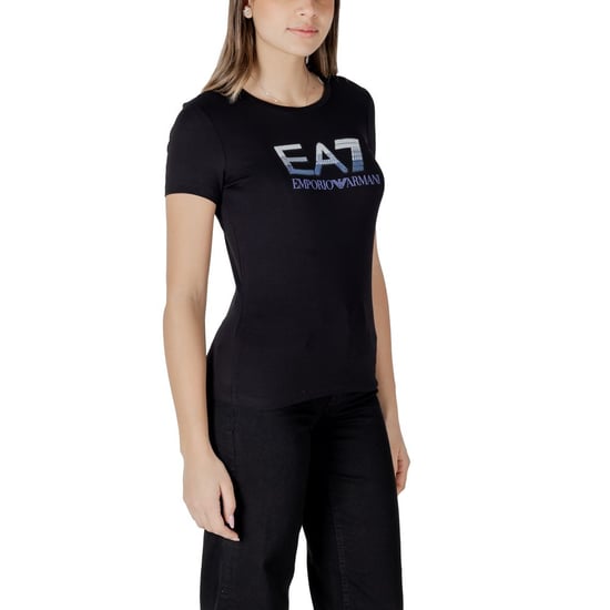 Camiseta de algodón negra EA7 Emporio Armani - Image 4