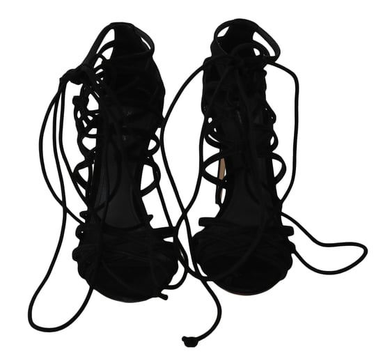Sandalias de tacón stilettos de ante negro de Dolce & Gabbana - Image 2