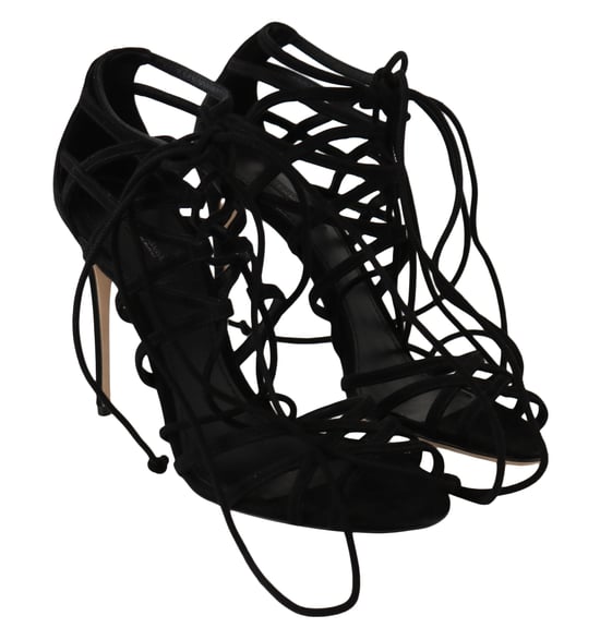 Sandalias de tacón stilettos de ante negro de Dolce & Gabbana - Image 3