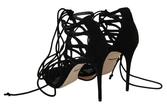 Sandalias de tacón stilettos de ante negro de Dolce & Gabbana - Image 4