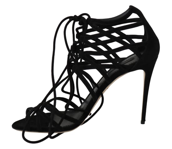 Sandalias de tacón stilettos de ante negro de Dolce & Gabbana - Image 5