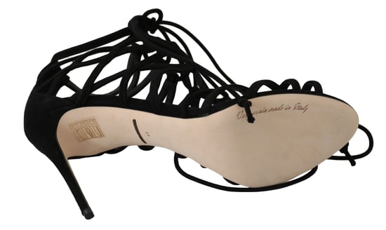 Sandalias de tacón stilettos de ante negro de Dolce & Gabbana - Image 6