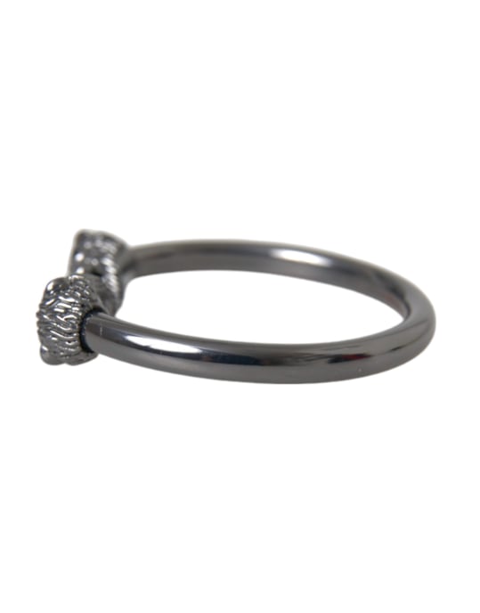 Pulsera de puño con cabeza de león en tono gunmetal - Image 5