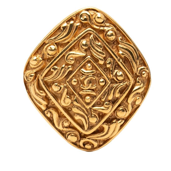 Broche de diamantes chapado en oro Cc de segunda mano - Image 1