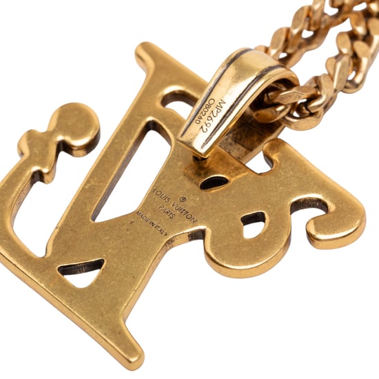 Collar de colgante cuadrado con logo de Nigo en oro dorado de segunda mano - Image 5