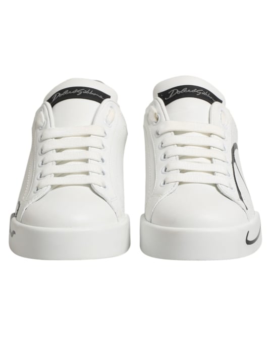 Zapatillas de cuero bajas blancas y grises Dolce & Gabbana - Image 3