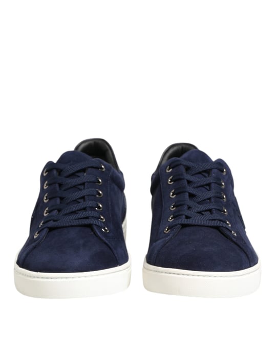 Zapatillas bajas de cuero y ante azul de Dolce & Gabbana - Image 3