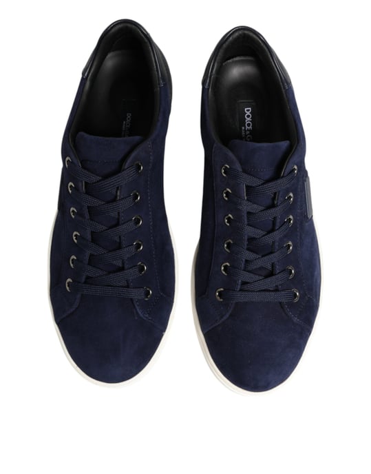 Zapatillas bajas de cuero y ante azul de Dolce & Gabbana - Image 4