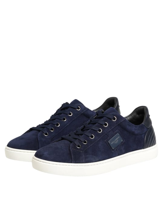 Zapatillas bajas de cuero y ante azul de Dolce & Gabbana - Image 5