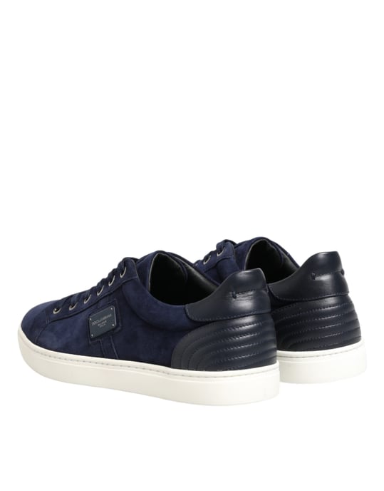 Zapatillas bajas de cuero y ante azul de Dolce & Gabbana - Image 6