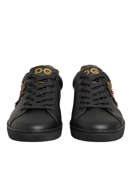 Zapatillas de piel negra adornadas con corazón de Dolce & Gabbana - Image 2