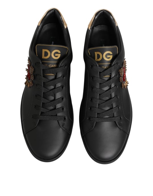 Zapatillas de piel negra adornadas con corazón de Dolce & Gabbana - Image 3