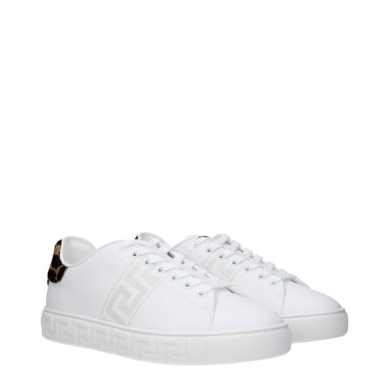 Zapatillas bajas de cuero blanco Versace - Image 2