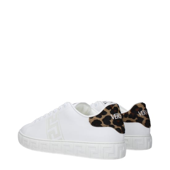 Zapatillas bajas de cuero blanco Versace - Image 3