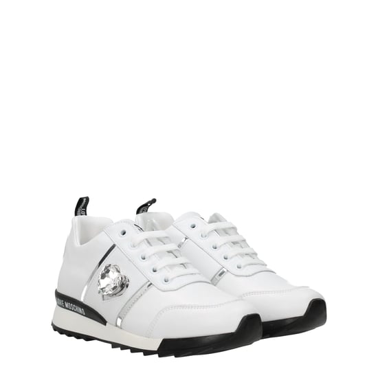 Zapatillas bajas de cuero blanco Love Moschino - Image 2