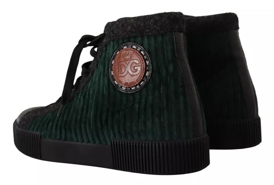 Zapatillas Casual de Hombre Alta de Pana Verde Dolce & Gabbana - Image 4