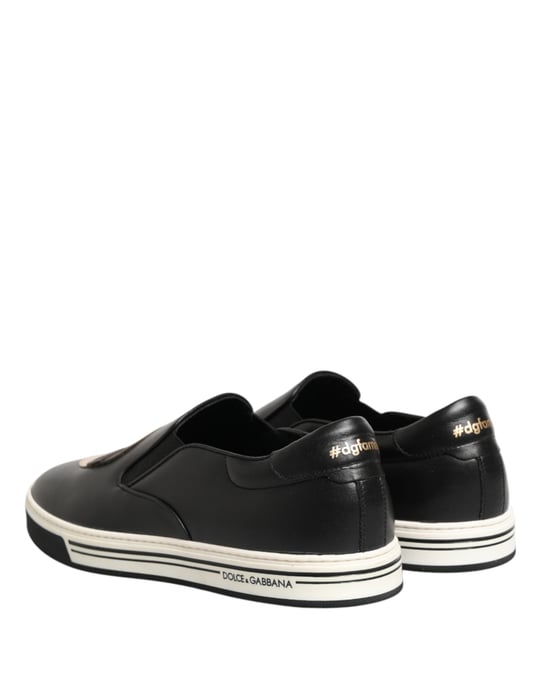 Zapatillas de Cuero Negros con Figuras Firmadas de Dolce & Gabbana - Image 5