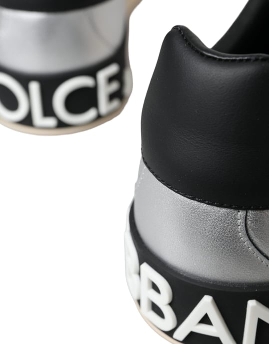 Zapatillas para hombre Dolce & Gabbana Silver Portofino de cuero de ternera - Image 5
