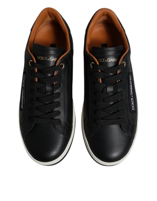 Zapatillas bajas de cuero negro para hombre Dolce & Gabbana - Image 2