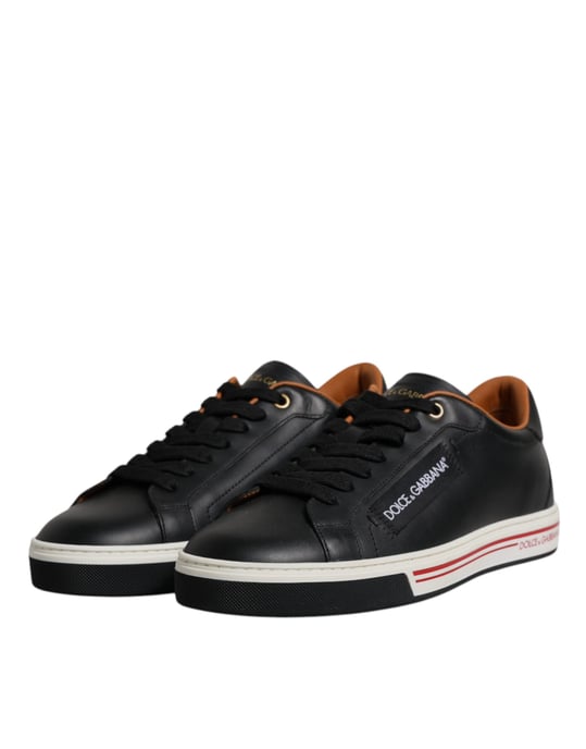 Zapatillas bajas de cuero negro para hombre Dolce & Gabbana - Image 3