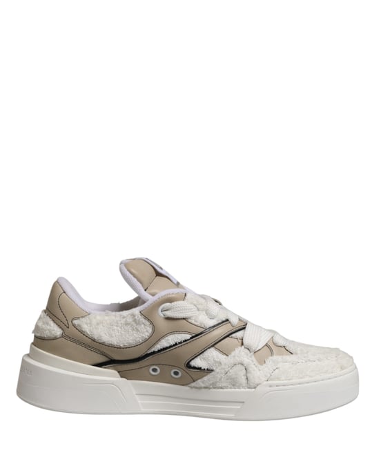 Zapatillas bajas de peluche sintético blanco beige de Dolce & Gabbana - Image 2