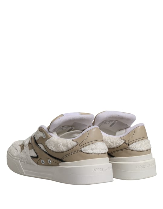 Zapatillas bajas de peluche sintético blanco beige de Dolce & Gabbana - Image 6