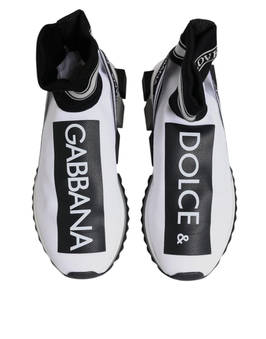 Zapatillas de calcetín Sorrento Blancas y Negras de Dolce & Gabbana - Image 3