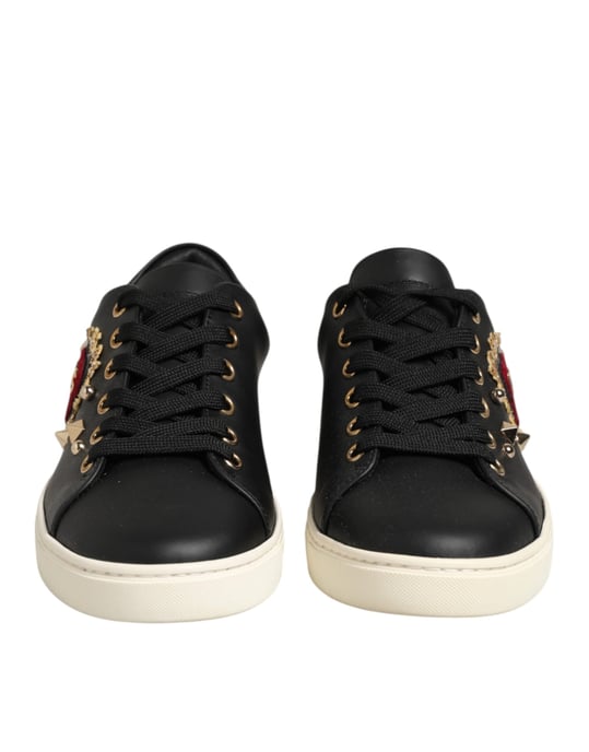 Zapatillas de Piel Negra Sacred Heart de Dolce & Gabbana - Image 3