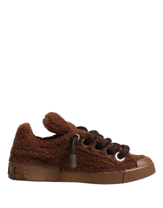 Zapatillas bajas de pelaje sintético marrón de Dolce & Gabbana - Image 2