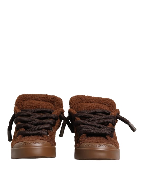 Zapatillas bajas de pelaje sintético marrón de Dolce & Gabbana - Image 3