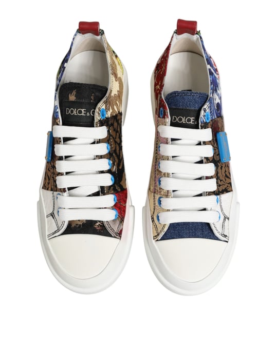 Zapatillas bajas multicolor de patchwork de Dolce & Gabbana - Image 4